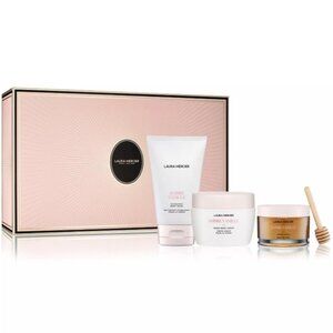 LAURA MERCIER 3pc Amber And Vanilla Delicious And Decadent Luxe Body Care Set
